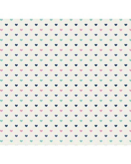 Tecido Tricoline Estampada Amor cor 09 (Tiffany)