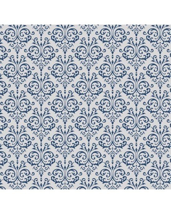 Tecido Tricoline Estampada Arabesco cor 06 (Marinho) Tecido Tricoline Estampada Arabesco cor 06 (Marinho)
