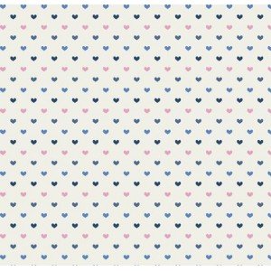 Tecido Tricoline Estampada Amor cor 11 (Rosa com Marinho)