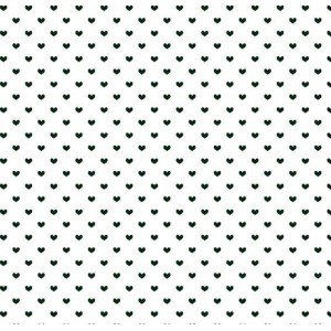 Tecido Tricoline Estampada Amor cor 15 (Branco com Preto)