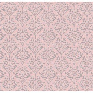 Tecido Tricoline Estampada Arabesco cor 02 (Rosa)