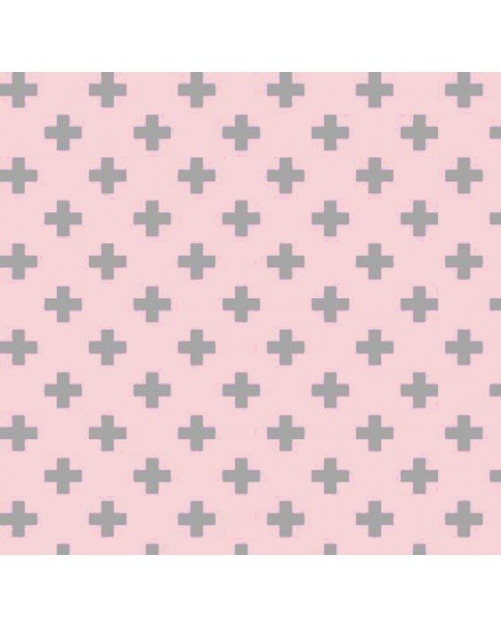 Tecido Tricoline Estampada Plus cor 02 (Rosa)
