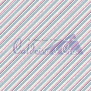 Tecido Tricoline Estampada Bianca cor 06 (Azul Vintage)