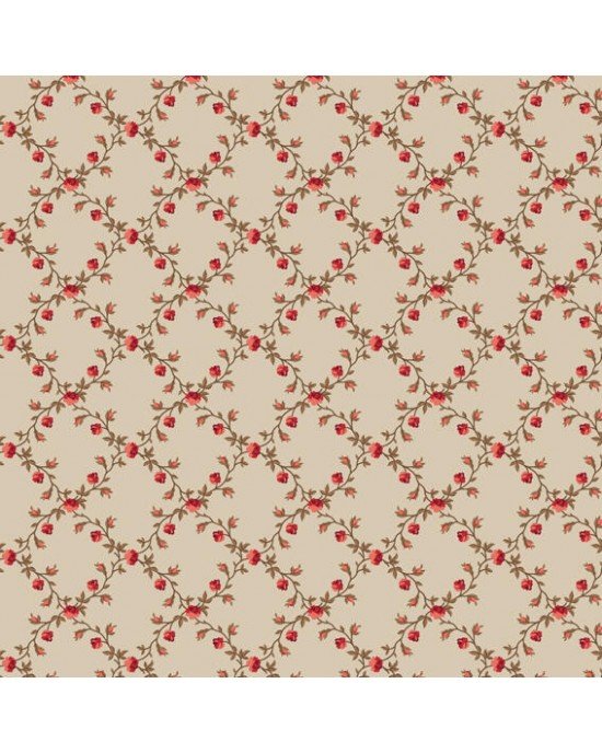 Tecido Tricoline Estampada Floral Valentina cor 02 (Bege) Tecido Tricoline Estampada Floral Valentina cor 02 (Bege)