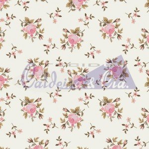 Tecido Tricoline Estampada Floral Angel cor 01 (Rosa)