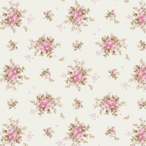 Tecido Tricoline Estampada Floral Yasmim cor 01 (Rosa)