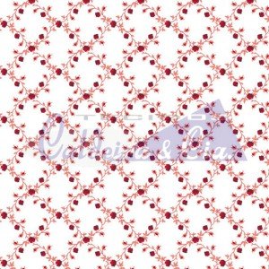 Tecido Tricoline Estampada Floral Valentina cor 09 (Vermelho)