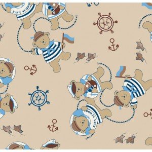 Ursinho Ted cor 01 (Bege com Azul)