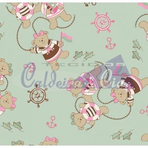 Ursinho Elo cor 06 (Verde com Rosa)