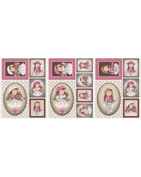 Tecido Estampado Puppe cor - 02 (Rosa) Tecido Estampado Puppe cor - 02 (Rosa)
