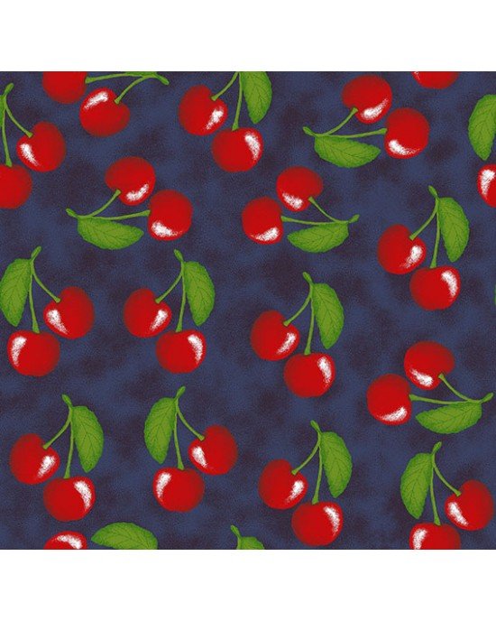 Tecido Estampado Cereja cor - 04 (Marinho) Tecido Estampado Cereja cor - 04 (Marinho)