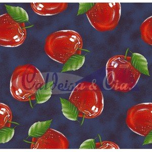 Tecido Estampado Maça cor - 04 (Marinho)