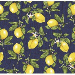 Tecido Estampado Limão cor - 04 (Marinho) Tecido Estampado Limão cor - 04 (Marinho)