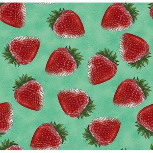 Tecido Estampado Morangos cor - 03 (Tifany)