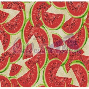 Tecido Estampado Melancia Inteira cor - 02 (Bege)