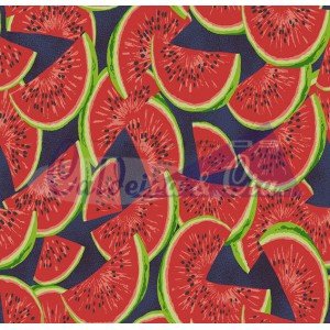 Tecido Estampado Melancia Inteira cor - 04 (Marinho)