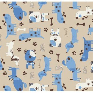 Tecido Estampado Doguinhos cor - 02 (bege)