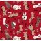Tecido Estampado Doguinhos cor - 05 (vermelho)