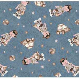 Tecido Estampado Joãozinho cor - 04 (jeans) Tecido Estampado Joãozinho cor - 04 (jeans)