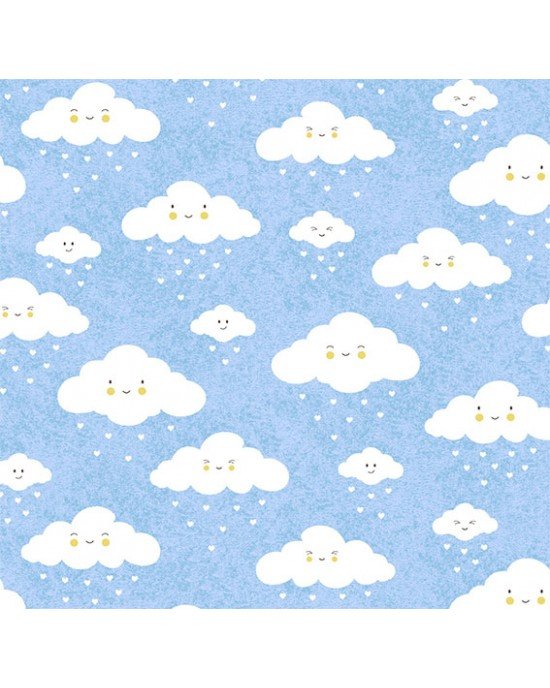 Tecido Estampado Nuvem cor - 07 (azul) Tecido Estampado Nuvem cor - 07 (azul)