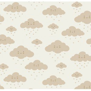 Tecido Estampado Nuvem cor - 08 (bege)