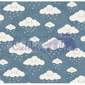 Tecido Estampado Nuvem cor - 10 (jeans) Tecido Estampado Nuvem cor - 10 (jeans)
