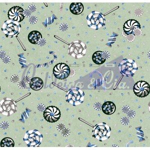 Tecido Estampado Pirulito cor - 06 (verde)