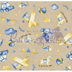 Tecido Estampado Toys cor - 02 (bege)