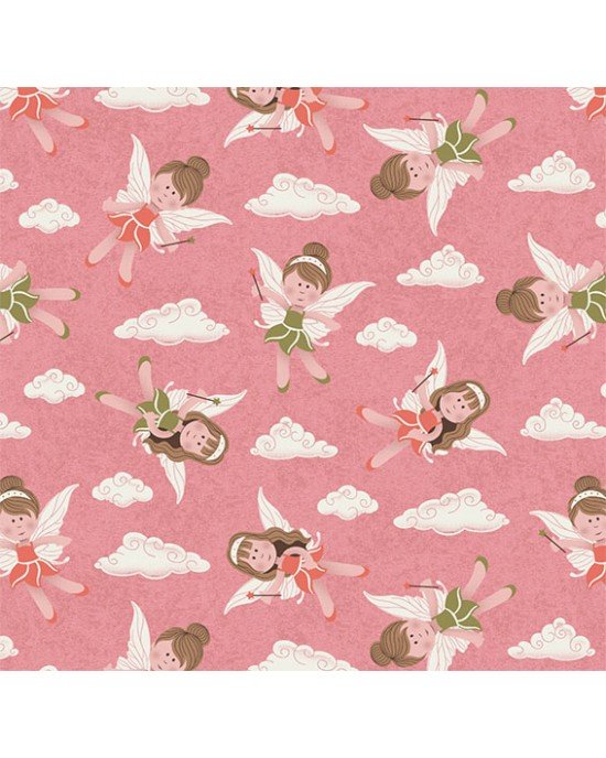 Tecido Estampado Fadas cor - 03 (Rose) Tecido Estampado Fadas cor - 03 (Rose)