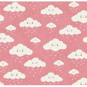 Tecido Estampado Nuvem cor - 03 (Rose)