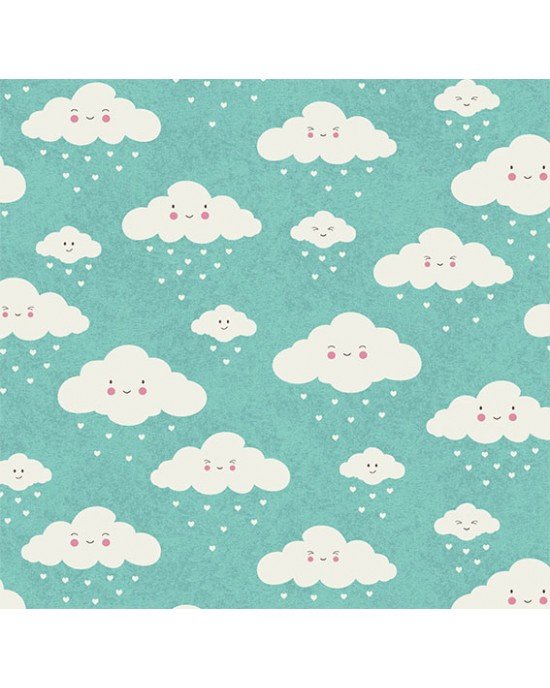 Tecido Estampado Nuvem cor - 04 (Tiffany) Tecido Estampado Nuvem cor - 04 (Tiffany)