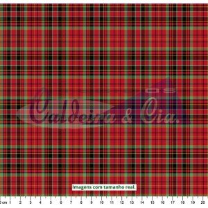 Rena Xadrez Natalino Fio Tinto cor 1046 (Vermelho com Verde)