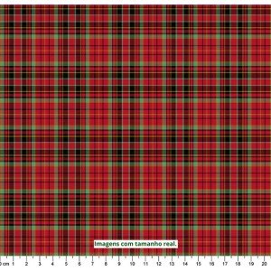 Rena Xadrez Natalino Fio Tinto cor 1046 (Vermelho com Verde)