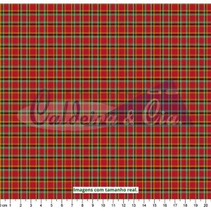 Rena Xadrez Natalino Fio Tinto cor 1047 (Vermelho com Verde)