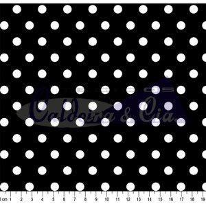 Tecido Estampado Bolão Cor - 09 (Preto)