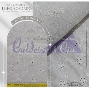 Linho Bordado cor - Unica (Crú)