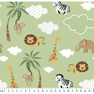 Tecido Estampado Safari cor - 01 (Verde) Tecido Estampado Safari cor - 01 (Verde)