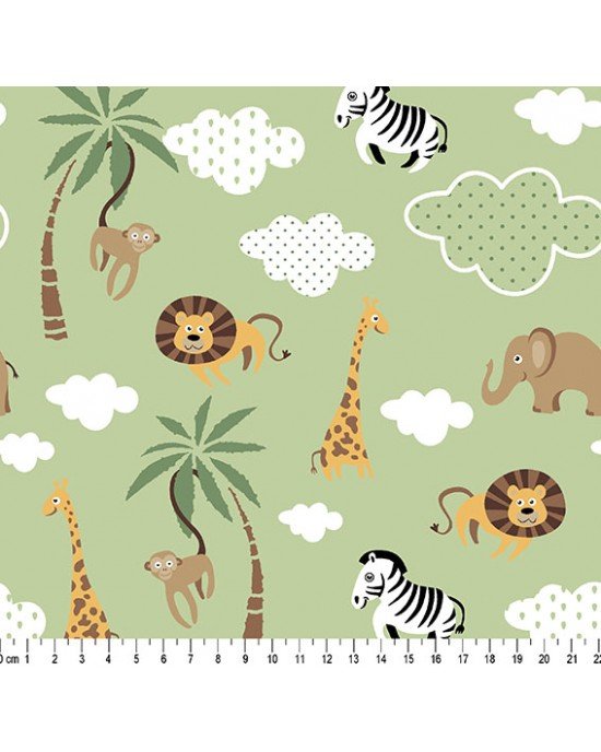 Tecido Estampado Safari cor - 01 (Verde) Tecido Estampado Safari cor - 01 (Verde)