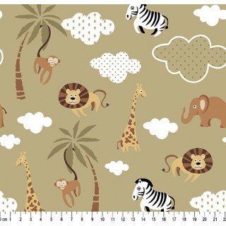 Tecido Estampado Safari cor - 03 (Marrom)