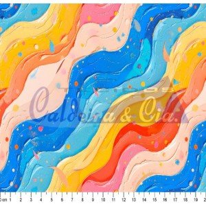 Pintura Ondas Cor 02 - (Est. Digital 3D) 