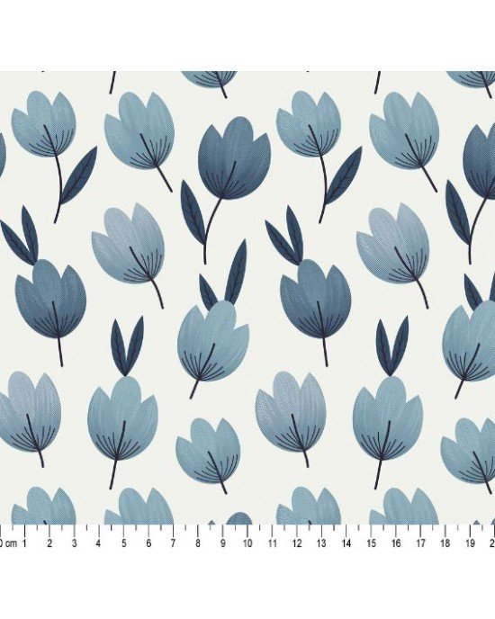 Tulipa Vintage cor 03 (Azul fd Bege)
