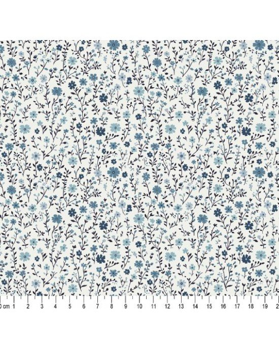 Floral Vintage cor 03 (Azul Fd Bege)