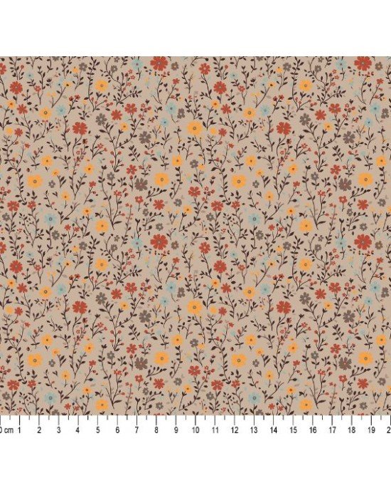 Floral Vintage cor 04 (Fd Marron) Floral Vintage cor 04 (Fd Marron)