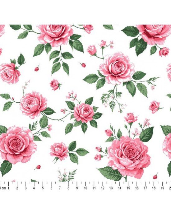 Floral Provençal cor 04 (Rosa fd Branco)