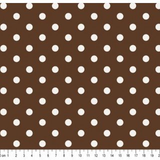 Tecido Estampado Bolão Cor - 331 (Marrom bl Branca)