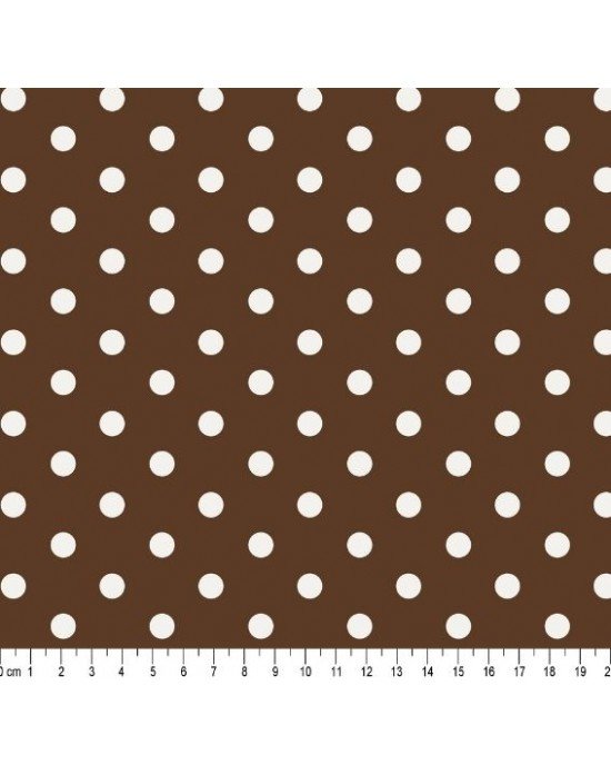 Tecido Estampado Bolão Cor - 331 (Marrom bl Branca)