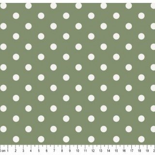 Tecido Estampado Bolão Cor - 333 (Verde Malva bl Branca)