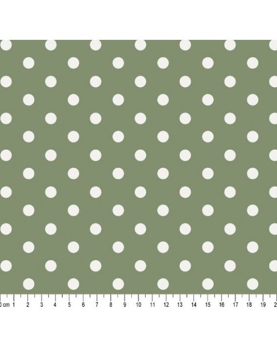 Tecido Estampado Bolão Cor - 333 (Verde Malva bl Branca)