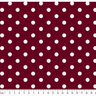 Tecido Estampado Bolão Cor - 332 (Vinho bl Branca)