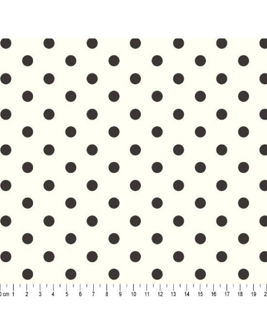 Tecido Estampado Bolão Cor - 329 (Pt bl Preta)